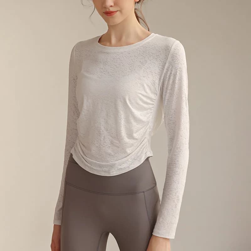Chemises de sport de Yoga à manches longues pour femmes, T-shirt de sport amincissant à la taille, p