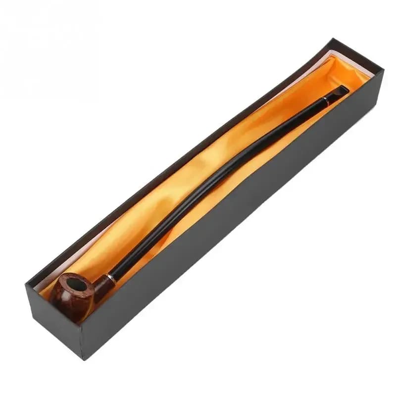 Porte-Cigarette Long en bois naturel 40.5cm, poignée marron exquise, Cigarettes à tabac en bois, tuy