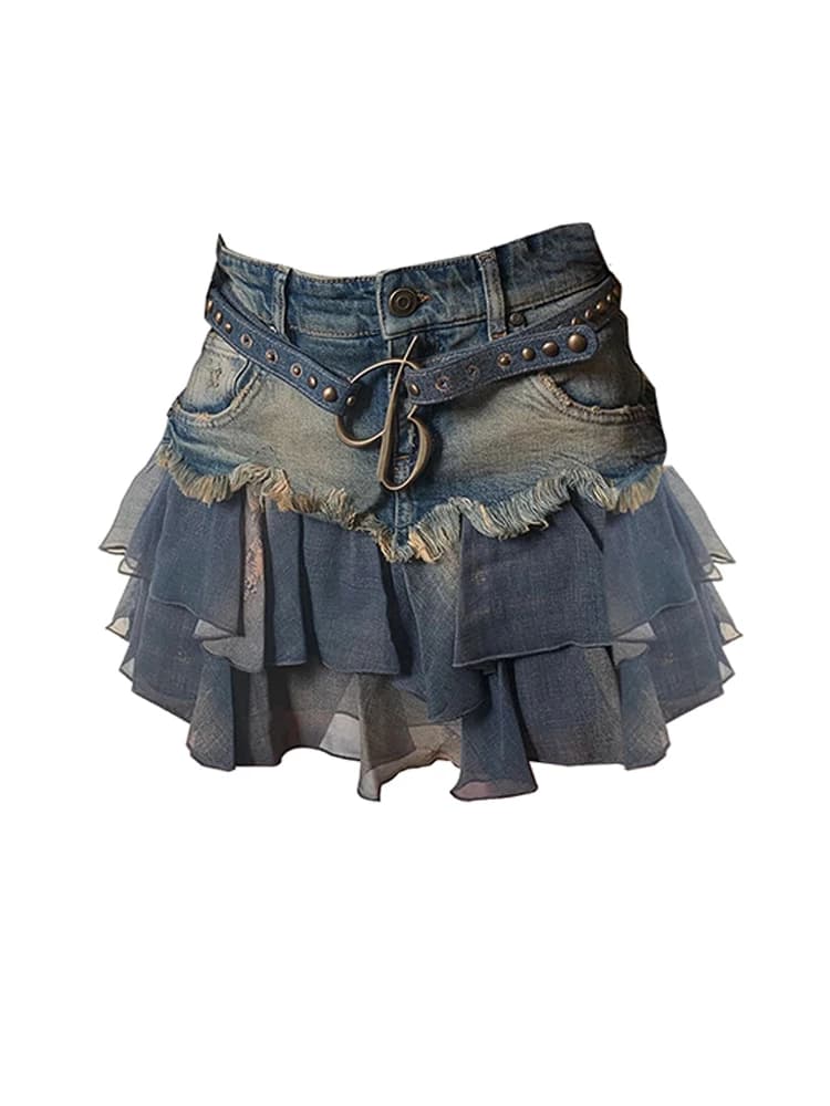 Jupe Patchwork Vintage Y2k pour femmes, jupe d'été, Harajuku, Style coréen, Streetwear, mode élégant