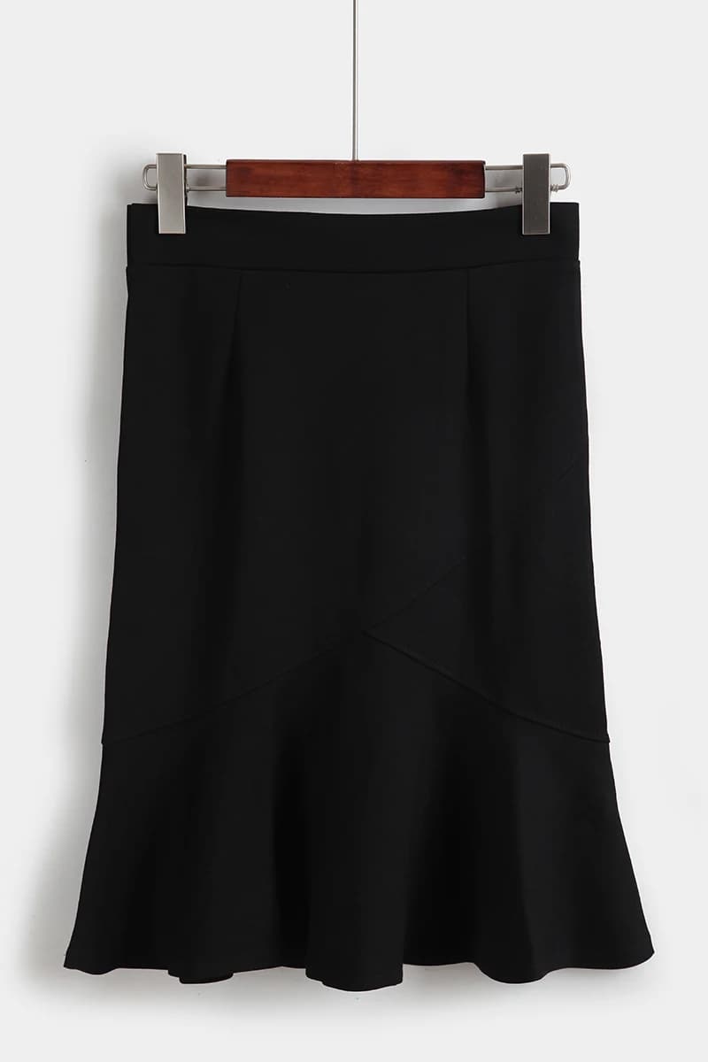 Jupes de bureau style sirène à volants pour femmes, jupe crayon