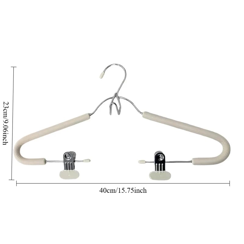 1 pièce Cintres en tissu 2 en 1 avec pinces, multifonctionnels et réglables, pour jupes, jeans, vête