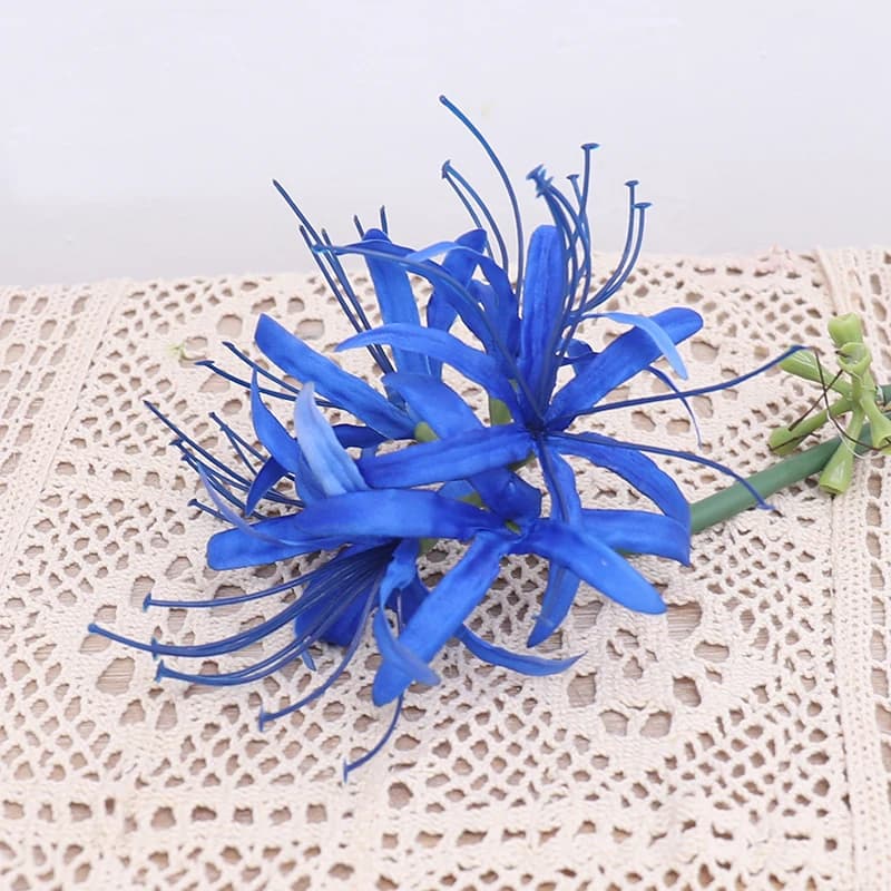Higan – fleur de luxe à longue branche, orchidée patinée en soie, artificielle, pour mariage, noël, 