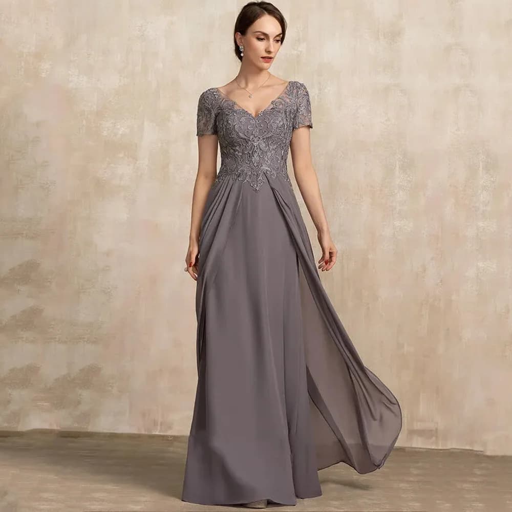 Robes marron pour mère de la mariée, robes de soirée à manches courtes pour femmes, nouvelle robe de