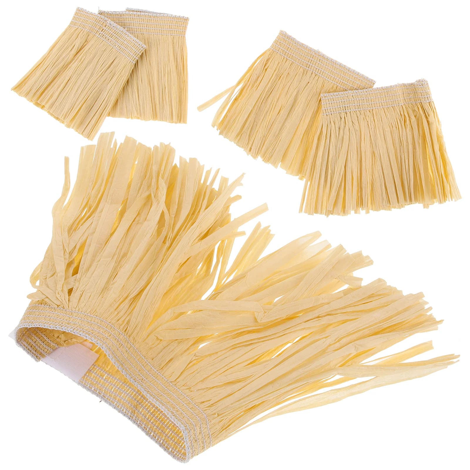 5 pièces jupe d'herbe accessoires raphia Hula tenue enfants gland papier robes hawaïennes femmes jup