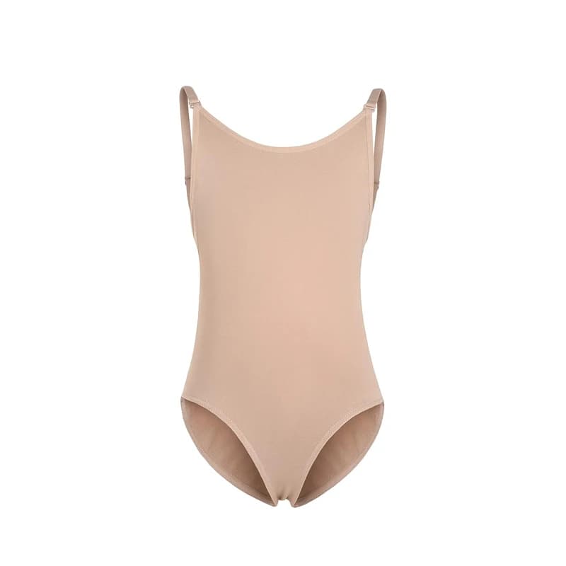 Justaucorps de danse sans manches pour filles, body amincissant, couleur chair, sans couture, Camiso