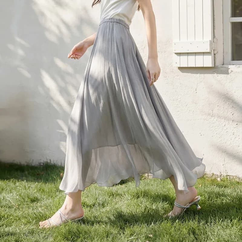 Jupe longue fluide élégante SENTUBILA pour femme, taille élastique, collection été 2026, vêtements f