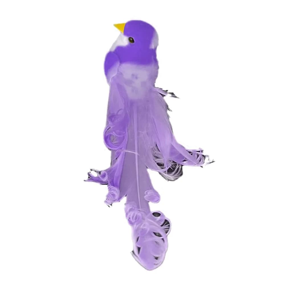 Figurines d'oiseaux artificiels à longue queue, plumes bouclées colorées, pour la décoration intérie
