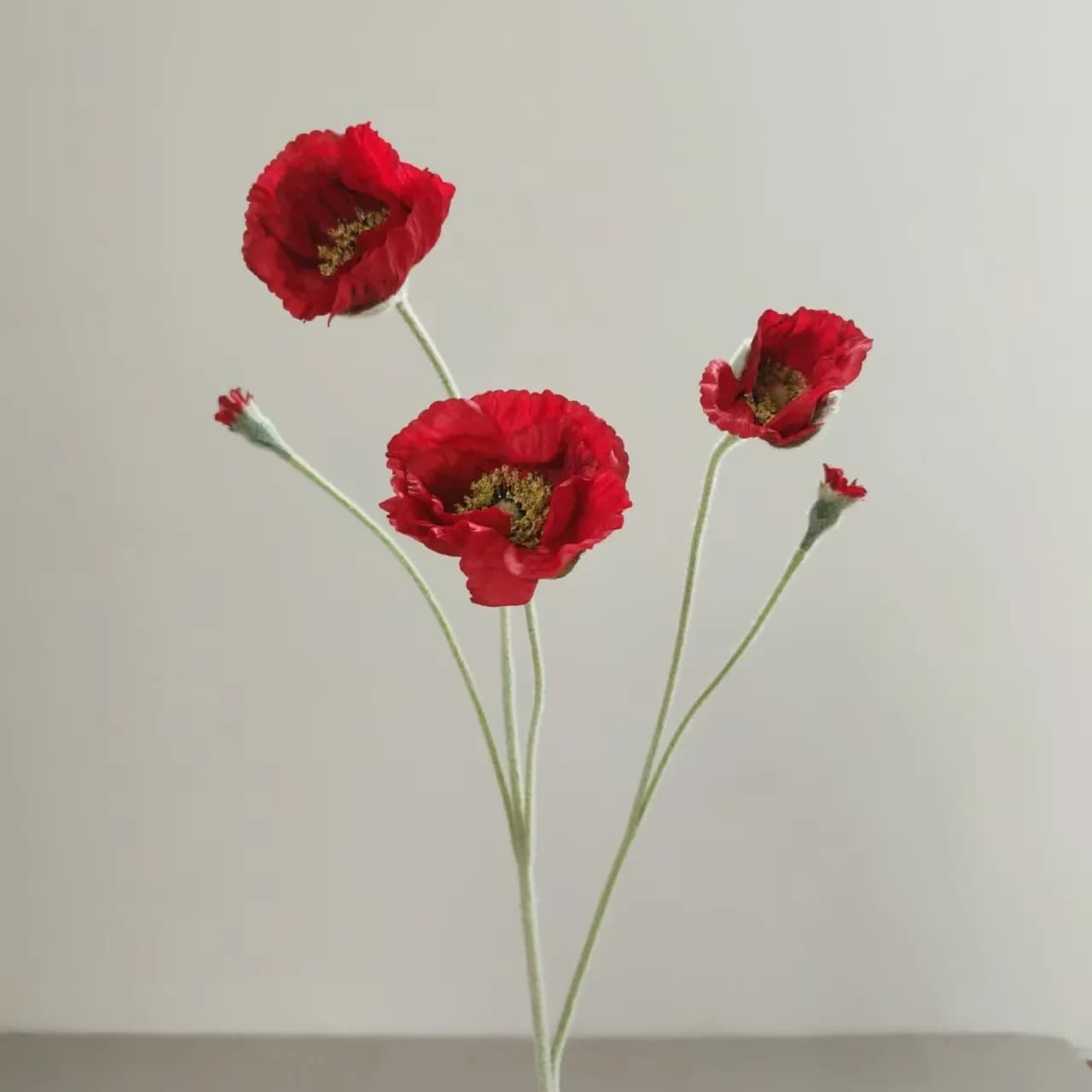 Fleurs artificielles de coquelicot, fausses fleurs à tige longue de 65cm, pour décoration de maison,