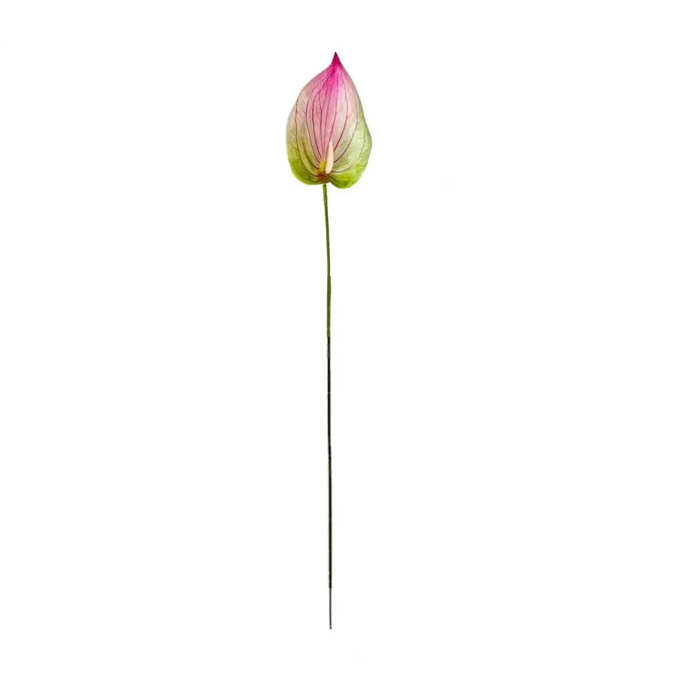 Décoration florale, fleurs d'anthurium artificielles avec tiges flexibles, pétales réalistes imprimé