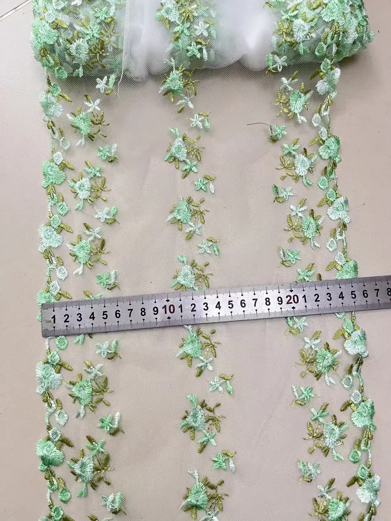 20Yards vert Floral brodé dentelle garniture jupe ourlet sous-vêtements couture artisanat bricolage 