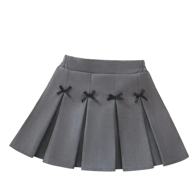 Adolescentes filles jupes plissées couleur unie décontracté enfants école Style a-ligne jupe 2025 pr