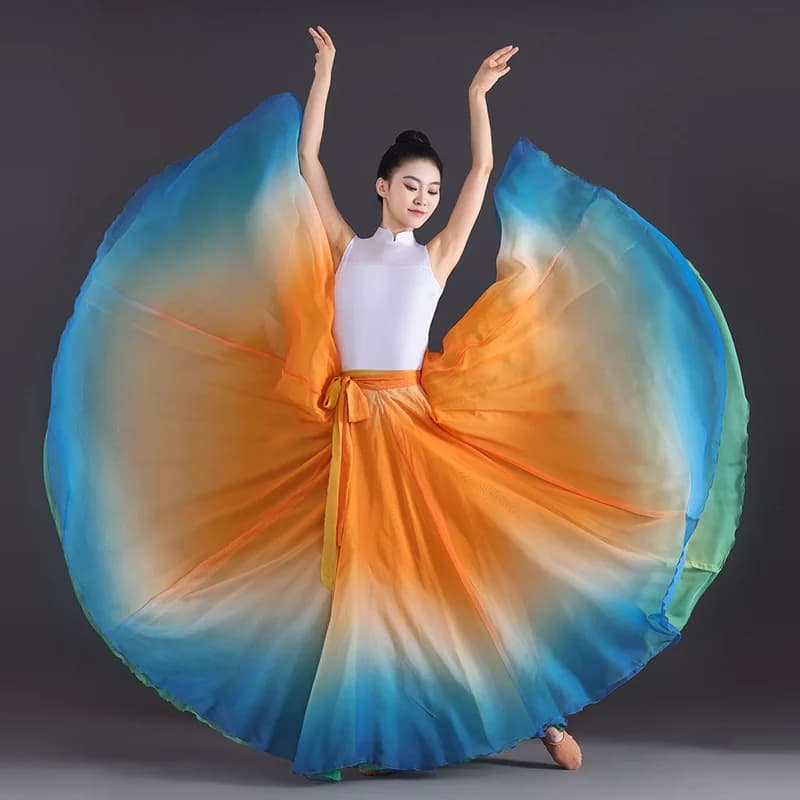 Jupe de danse Flamenco à 720 degrés, grande balançoire, Costume de spectacle sur scène de danse clas
