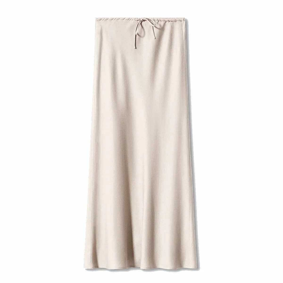 Nouvelle jupe longue pour femme, élégante, en satin soyeux, taille haute, style A-line, décontractée