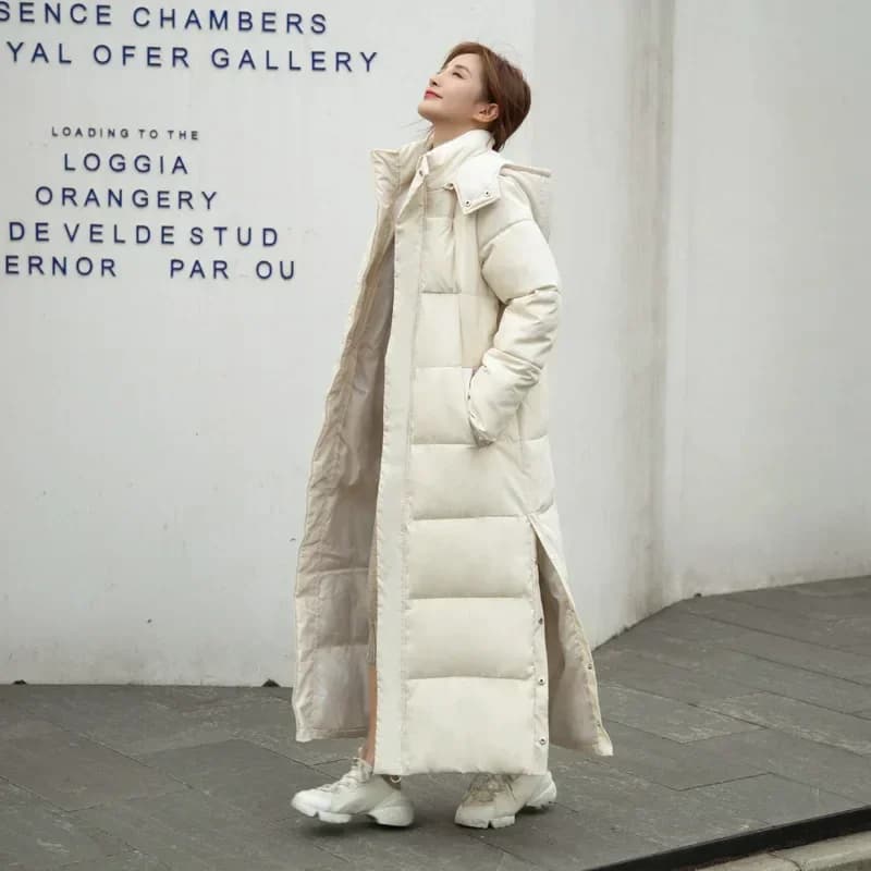Manteau Long Parker veste 2025 femmes automne hiver épais manteaux chauds tissé bloc tendance à capu