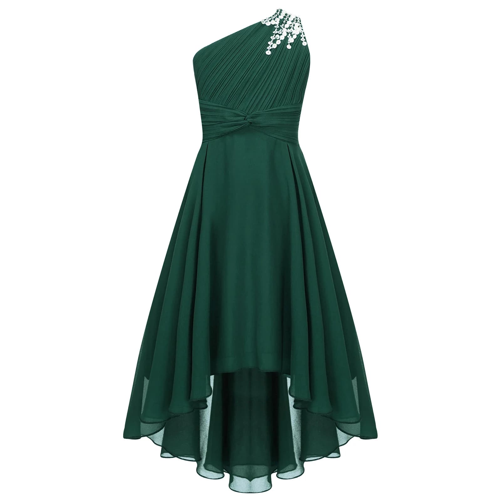 Robe d'été à fleurs pour filles, tenue de soirée à une épaule, vêtements de première Communion, vête