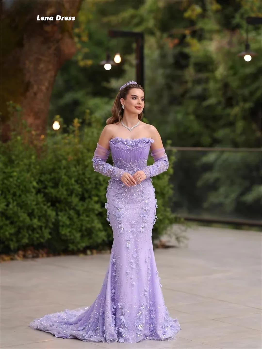 Lena robes de soirée femme robes longues élégantes pour les Occasions spéciales queue de poisson épa