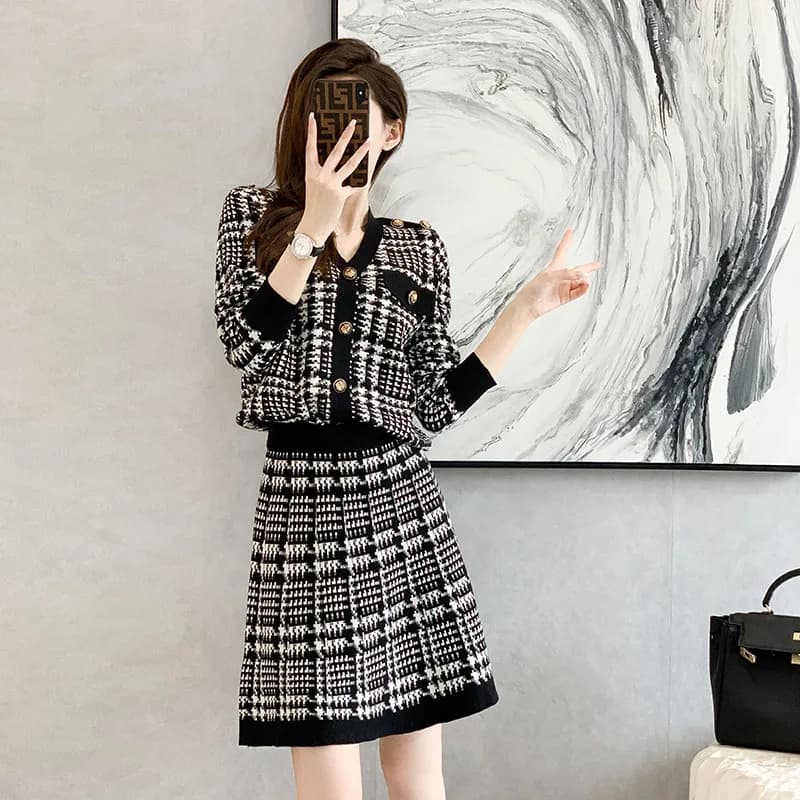 Ensemble deux pièces décontracté pour femme, manteau à boutonnage simple et jupe trapèze, tenues élé