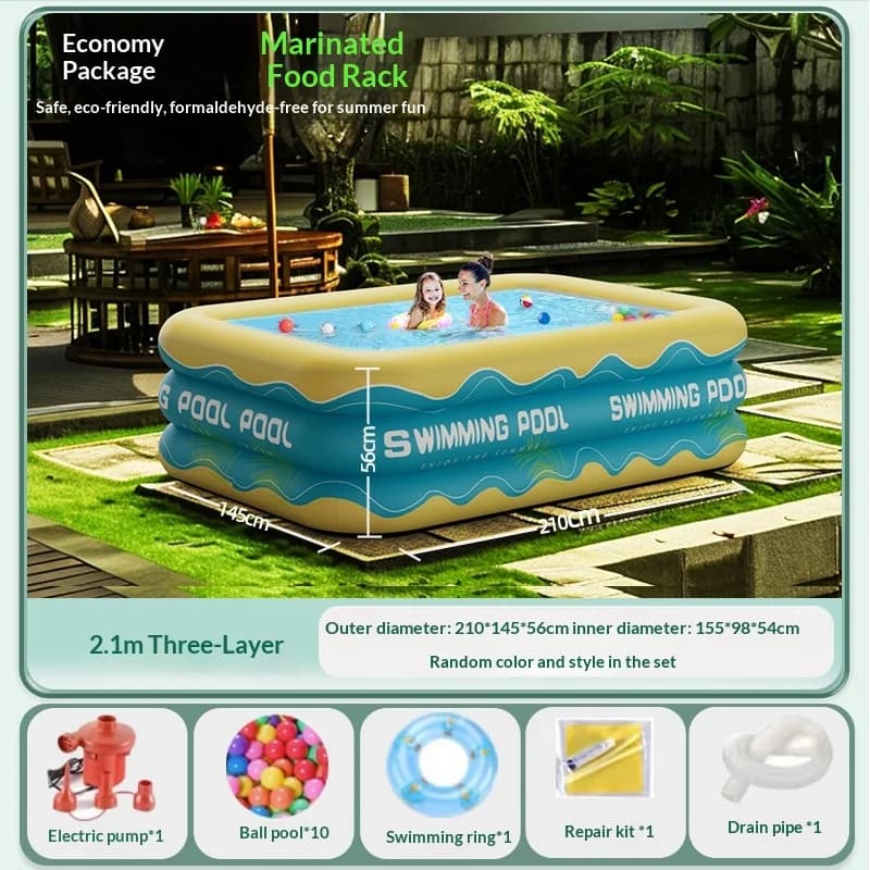 Piscines pour la famille, piscine gonflable pour enfants, bébés, usage domestique avec toboggan, pis