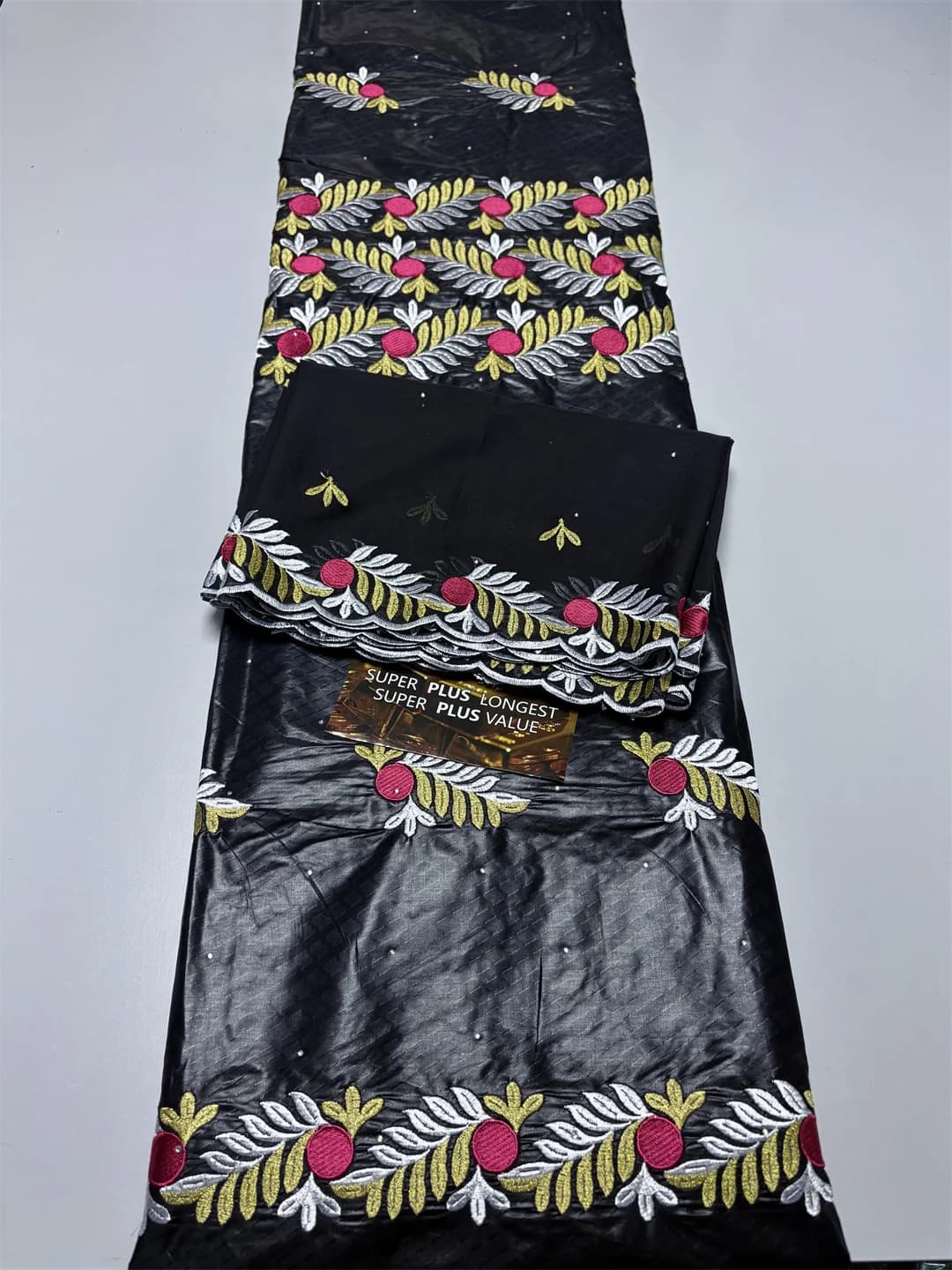 Tissu africain Bazin Riche brodé de 7yards, tissu nigérian en dentelle brodée de haute qualité pour 