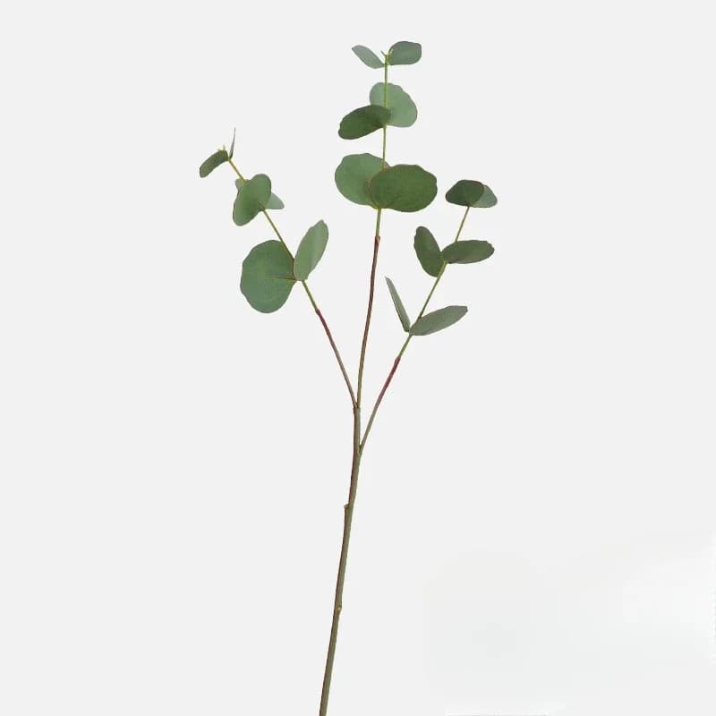 Feuilles d'eucalyptus artificielles pour la décoration de la maison, plantes vertes, feuilles à doub
