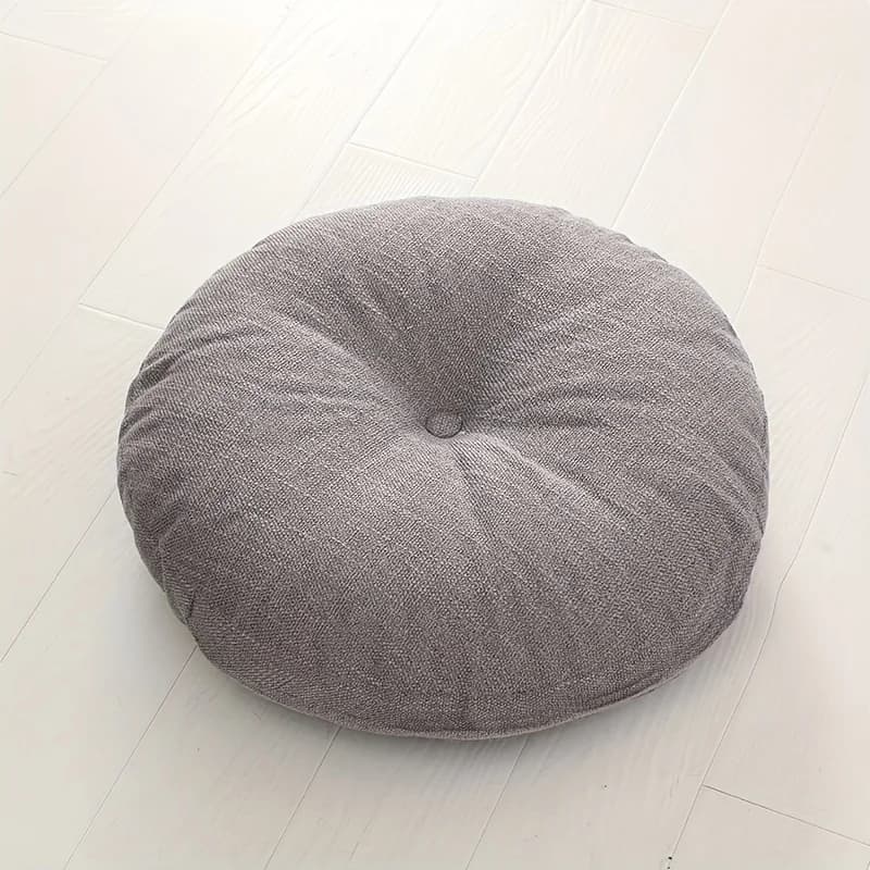 Coussin de sol moderne de couleur unie, oreiller rond épais pour la méditation, le yoga et le salon,