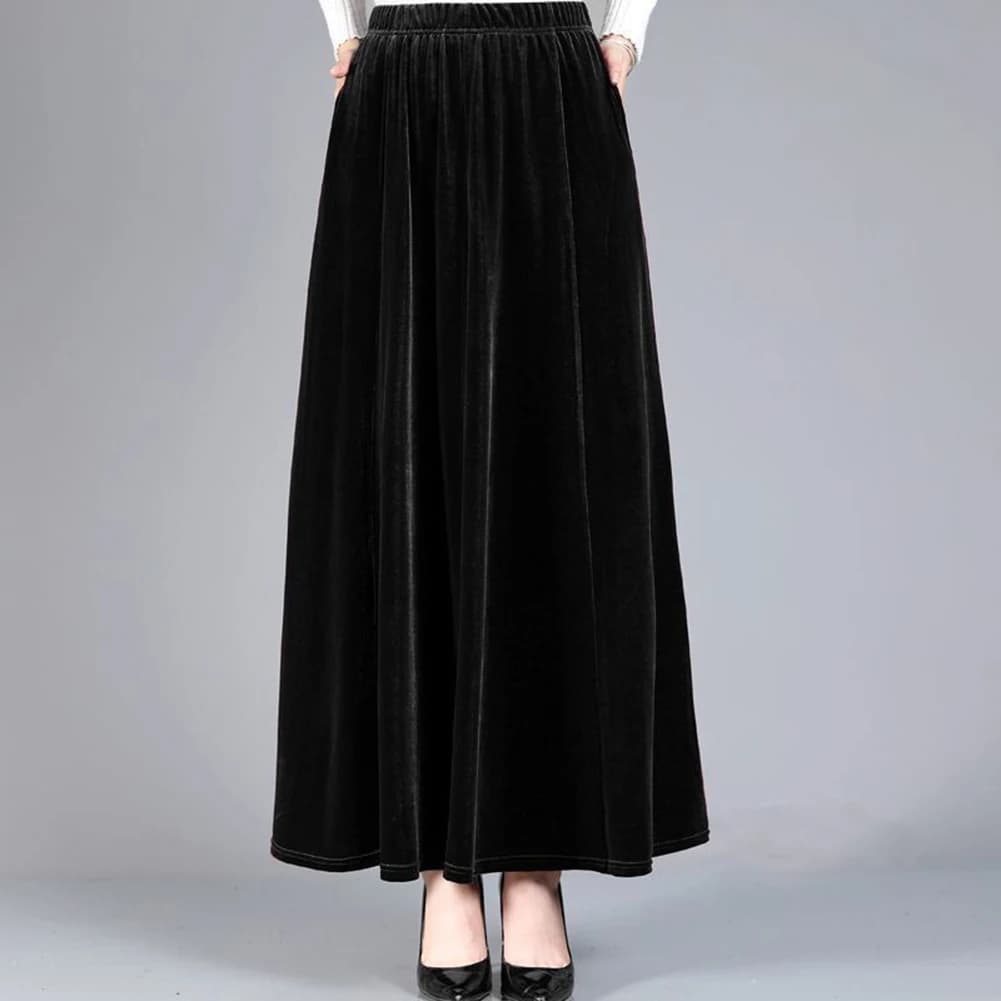 Jupe pour femmes jupe décontractée jupe trapèze sorties décontractées noir polyvalent longue jupe en