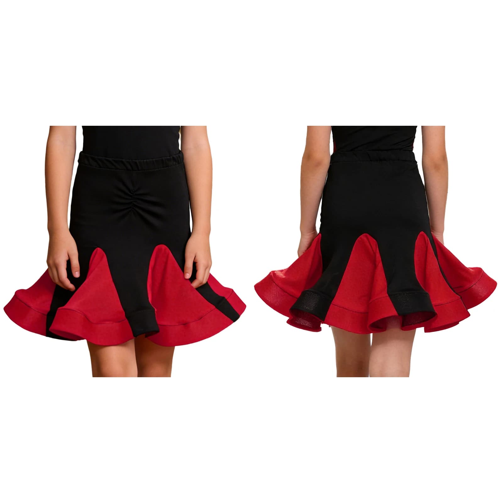 Jupe de danse latine pour filles, costume de compétition de Samba, Salsa, Tango, jupe à volants exte
