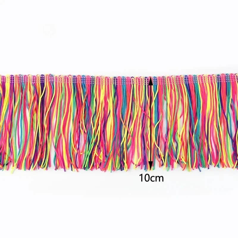 1/2/5M 10/15/20cm gland frange arc-en-ciel garniture dentelle pour rideau robe de danse glands tissu
