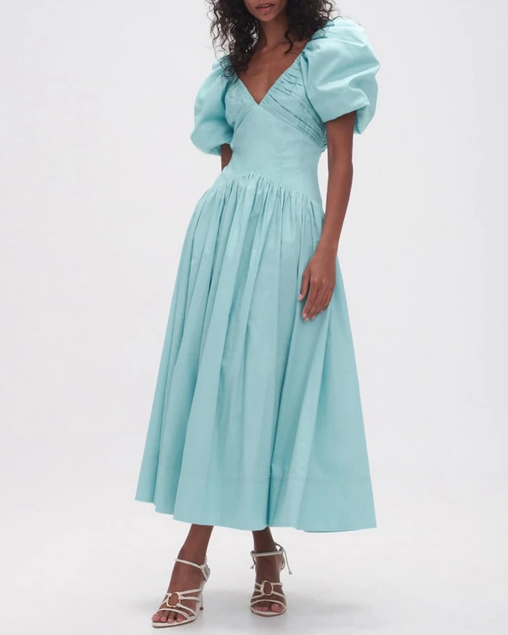Robe mi-longue en Jersey assortie, ligne a, col en v, robes de bal, classique, exquis, Style moderne