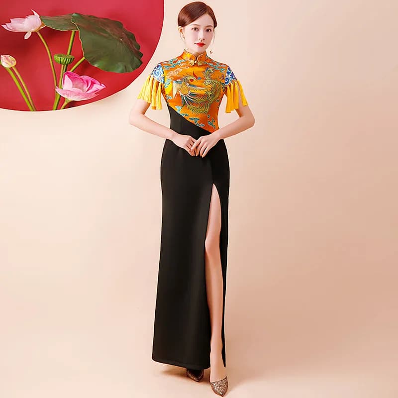 Robe de spectacle de marche Cheongsam pour femmes, nouveau Style chinois, jeune, Chic, modèle élégan