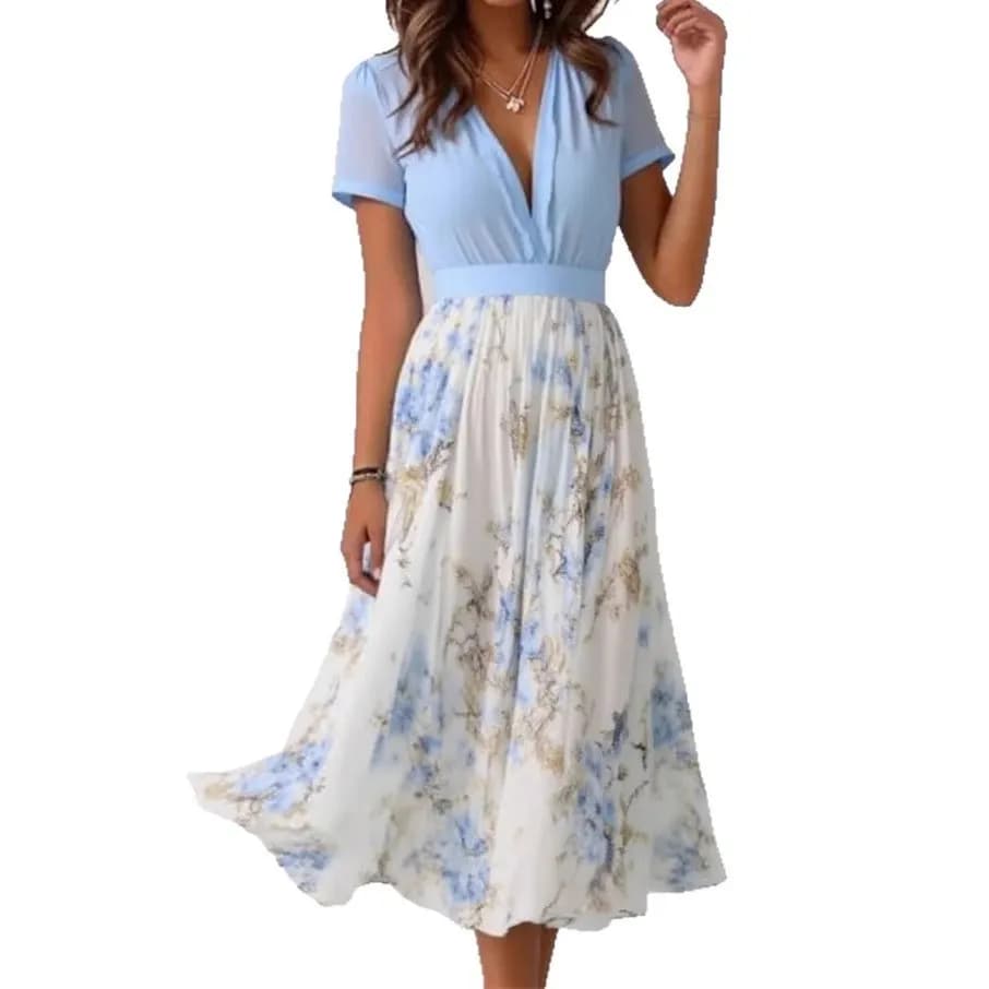 Robe pakistanaise pour femme, robe indienne à manches bouffantes, col en V, robe maxi patchwork évas