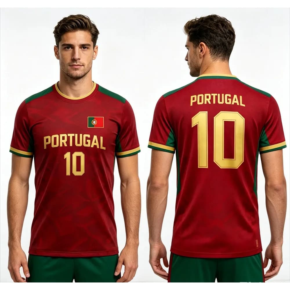 Nouveau Maillot de Sport Unisexe 2026 avec Imprimé Drapeau du Portugal, Respirant et à Séchage Rapid