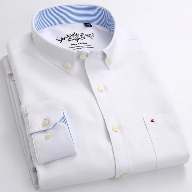 Chemise à manches longues à carreaux Oxford pour hommes, chemises et chemisiers de travail, vêtement