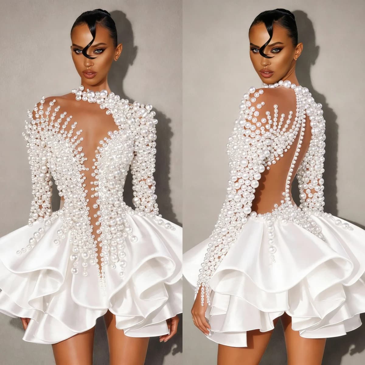 Robes de mariée blanches, robes de bal courtes, robes de bal sirène mini, robes de bal longues au so