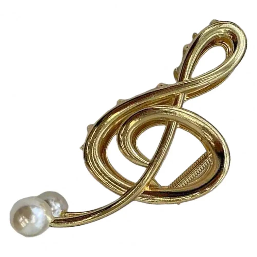 Pince à cheveux en fausse perle en forme de Note de musique pour femmes, pince à cheveux pour tête a