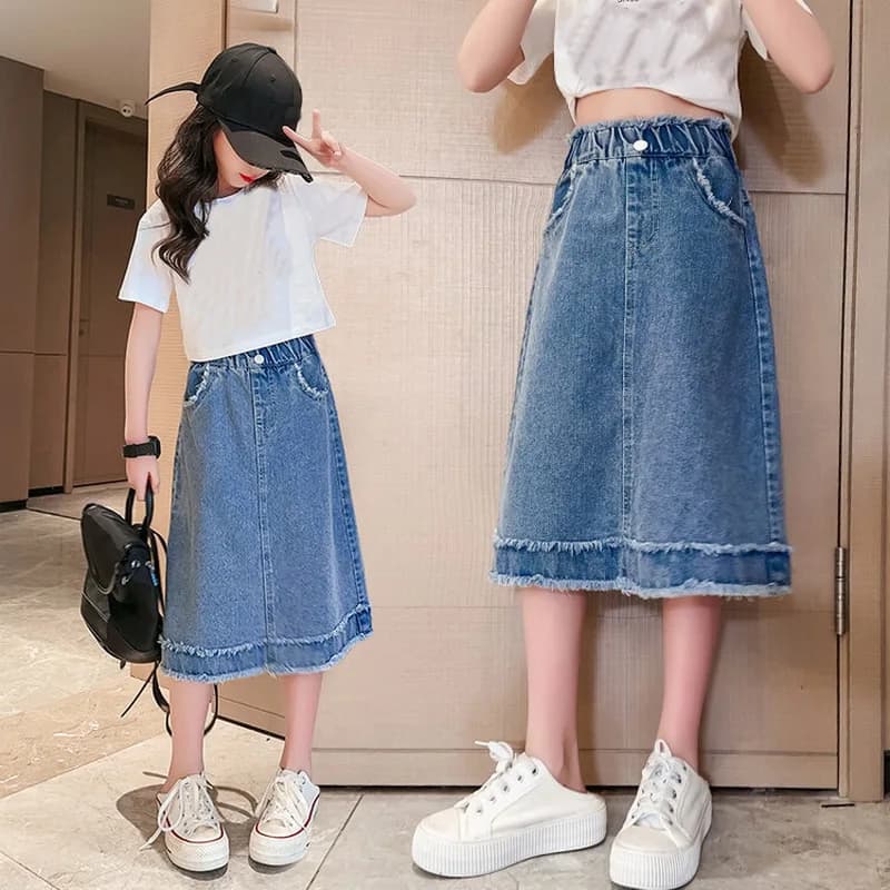 Jupe en jean pour écolières, nouvelle collection printemps-été 2026, jupe décontractée pour enfants,