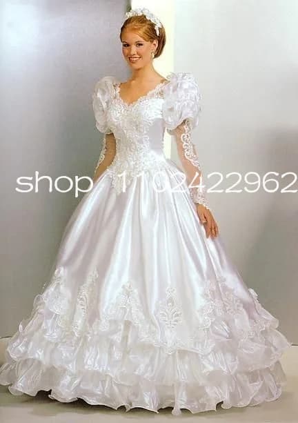 Robe de mariée à manches longues avec corset à volants froncés, robe de patients à lacets, tenue per