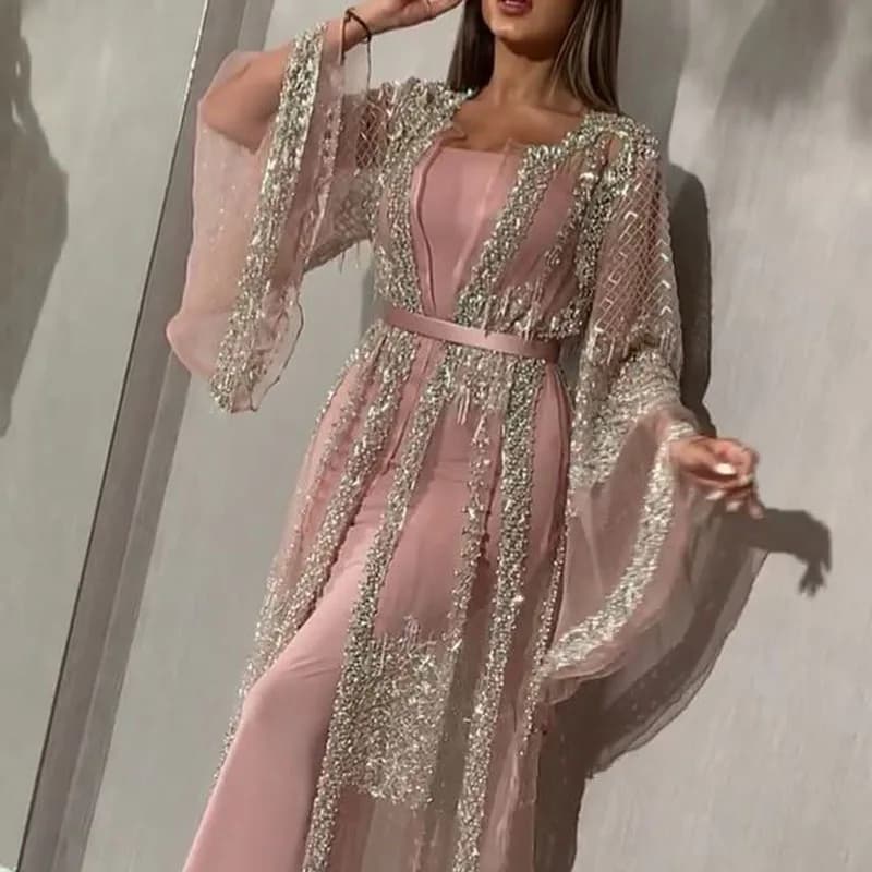 Robe longue sexy dorée à motifs, jupe maxi, robe de soirée élégante pour femme adulte, mode printemp