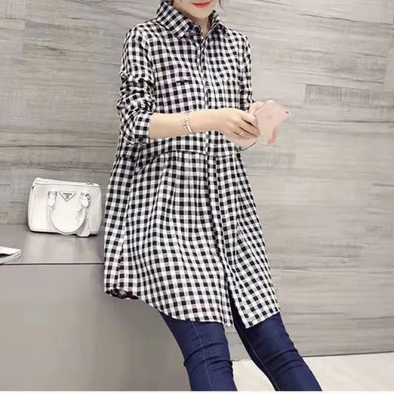 Chemise mi-longue à col Polo pour femmes, blanc, pour printemps/été, vêtements pour femmes de Style 