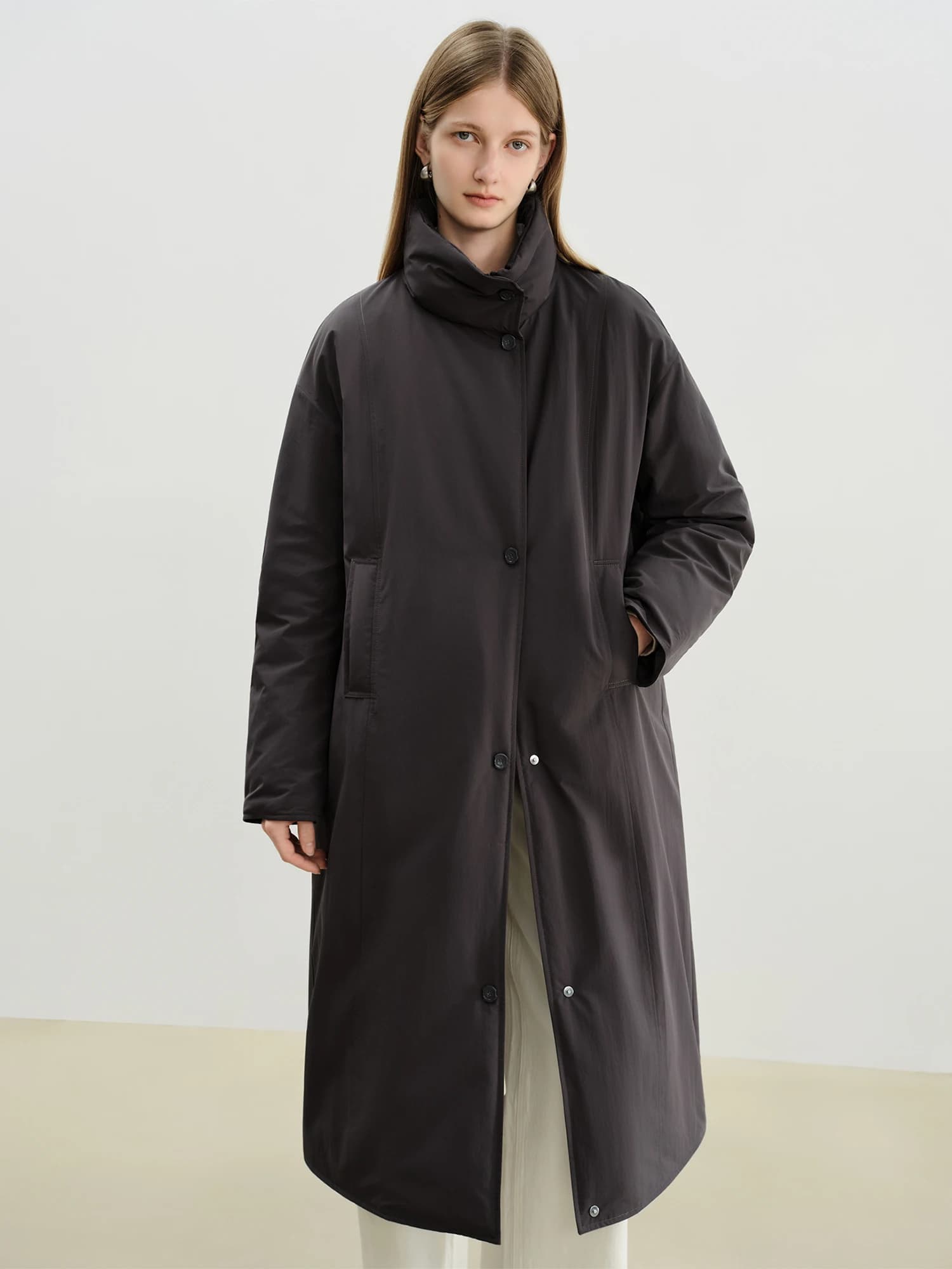 ZIQIAO Petite femmes col montant Long coréen 90% vers le bas blanc canard plume veste 2025 hiver nou