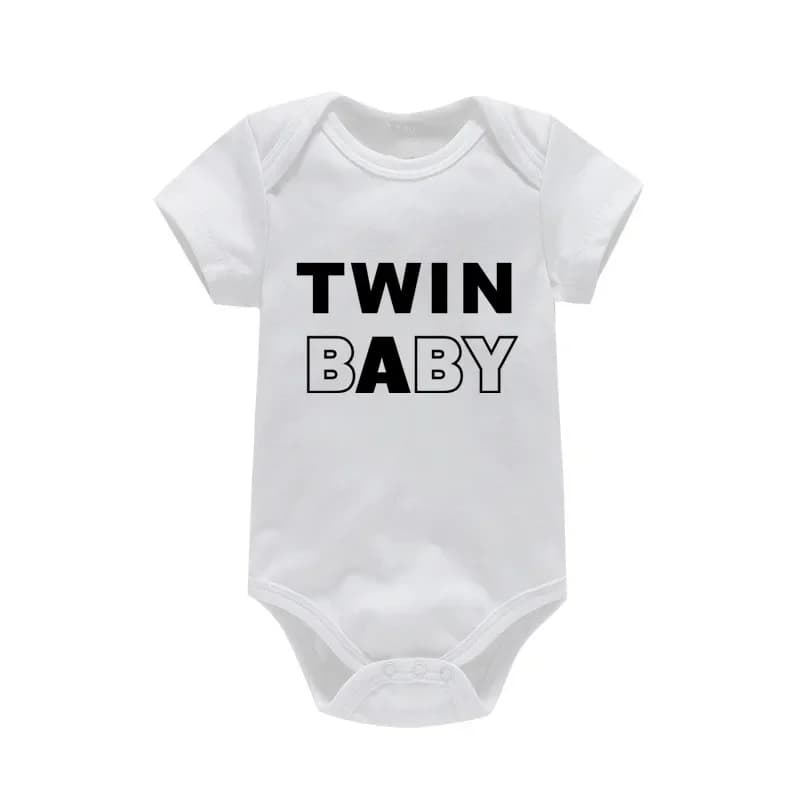 Combinaison en coton pour bébés jumeaux, imprimé lettres, nouveau-né, garçons et filles, vêtements p