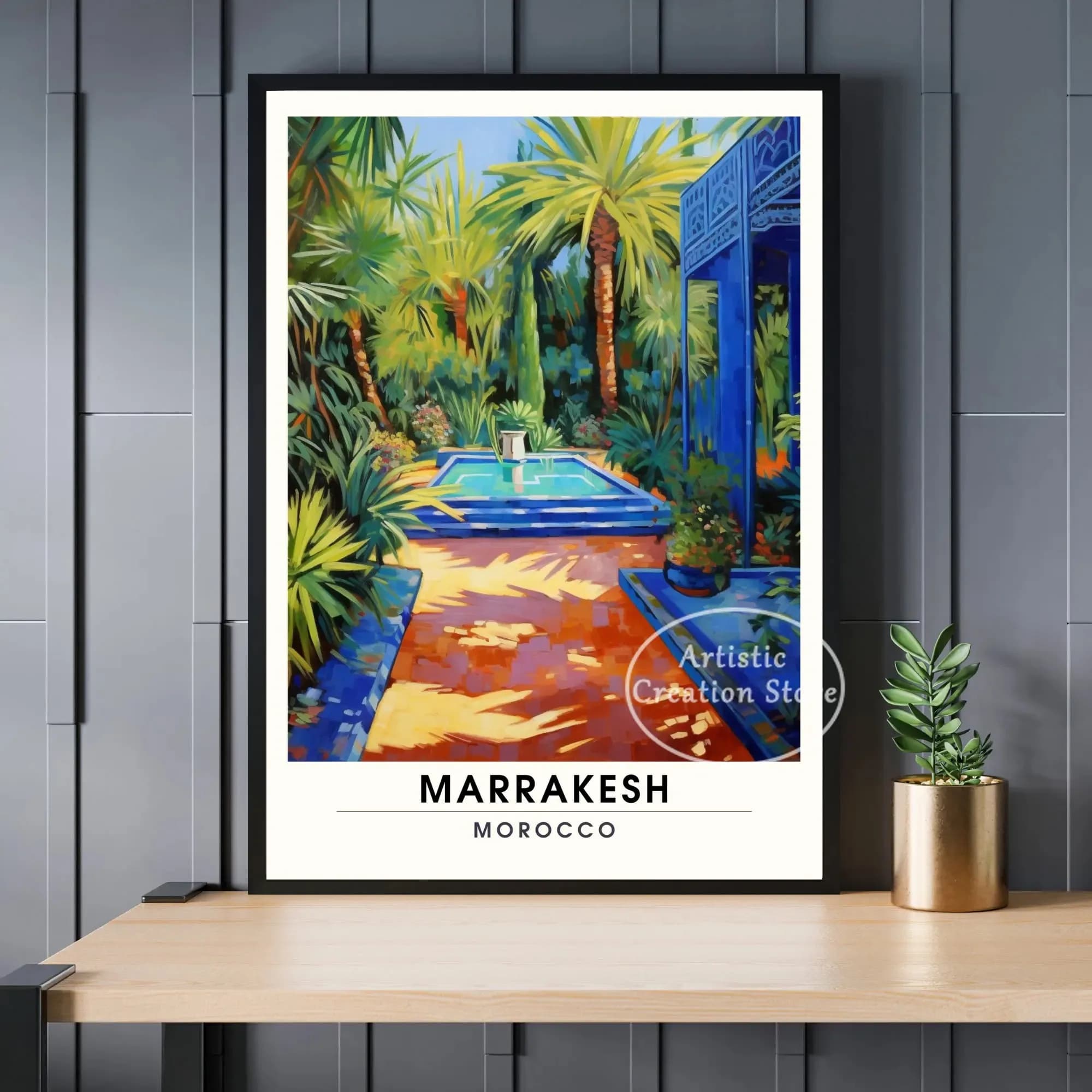 Impression de voyage marocain, impression de voyage Algiers Marrakech, peinture sur toile, Art mural