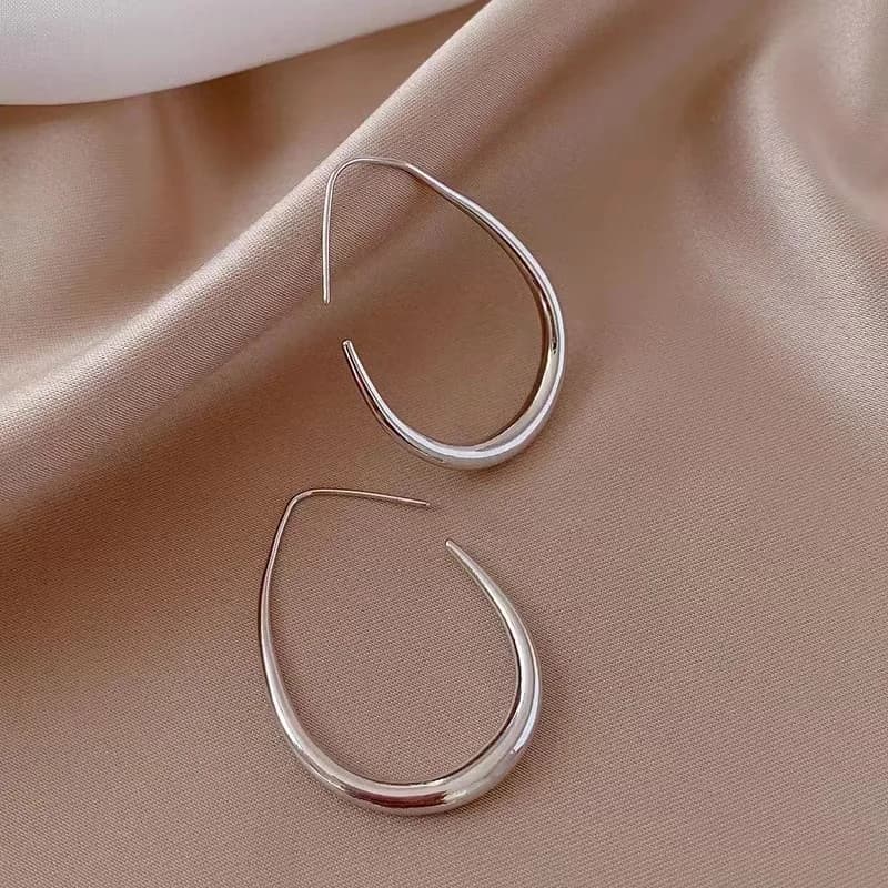 Boucles d'oreilles en argent Sterling 925 pour femmes, Ellipse dorée, cerceau de mariage, bijoux de 