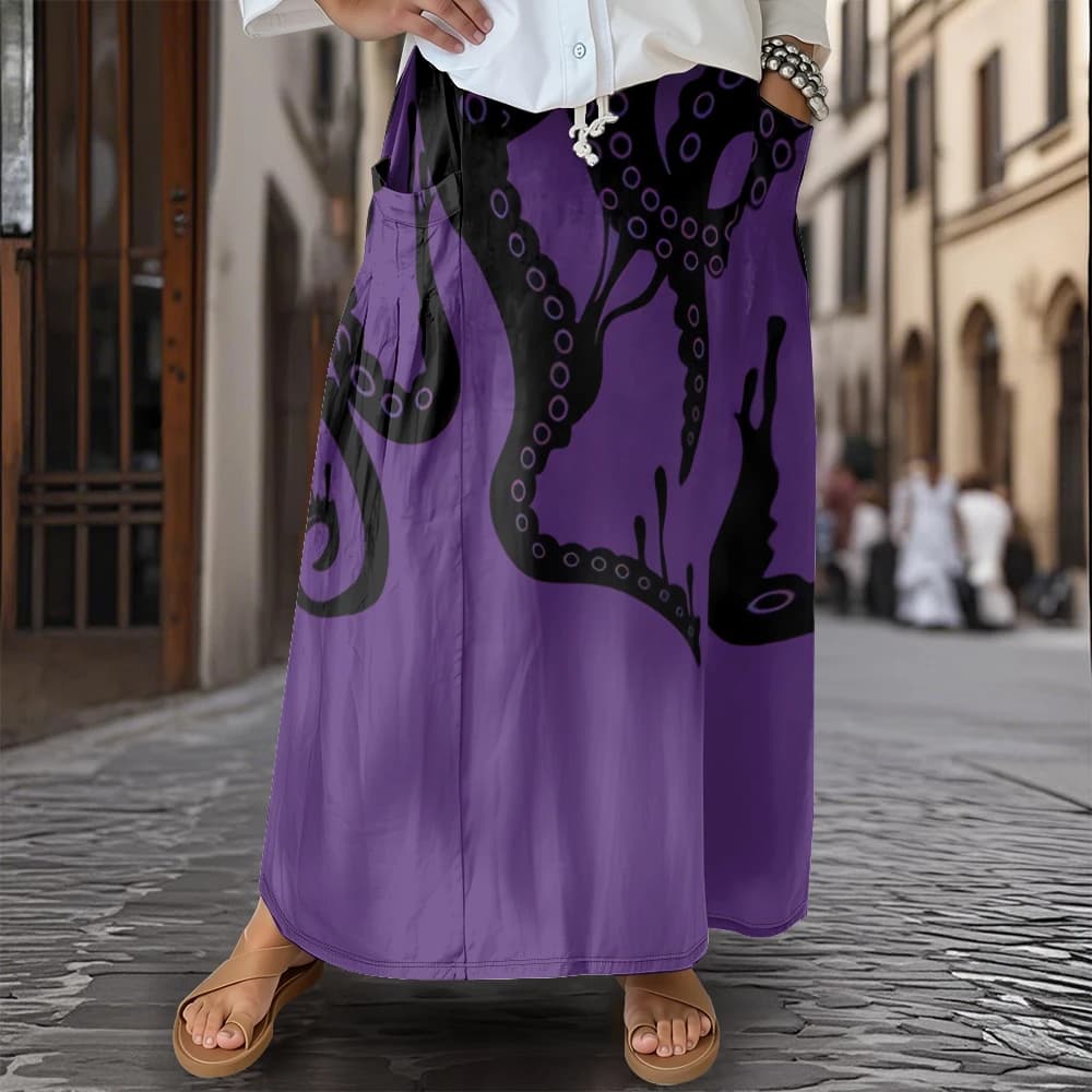 Jupe d'été longueur cheville pour femmes, style Boho, Maxi, mode, robe de mer profonde, poches, déco