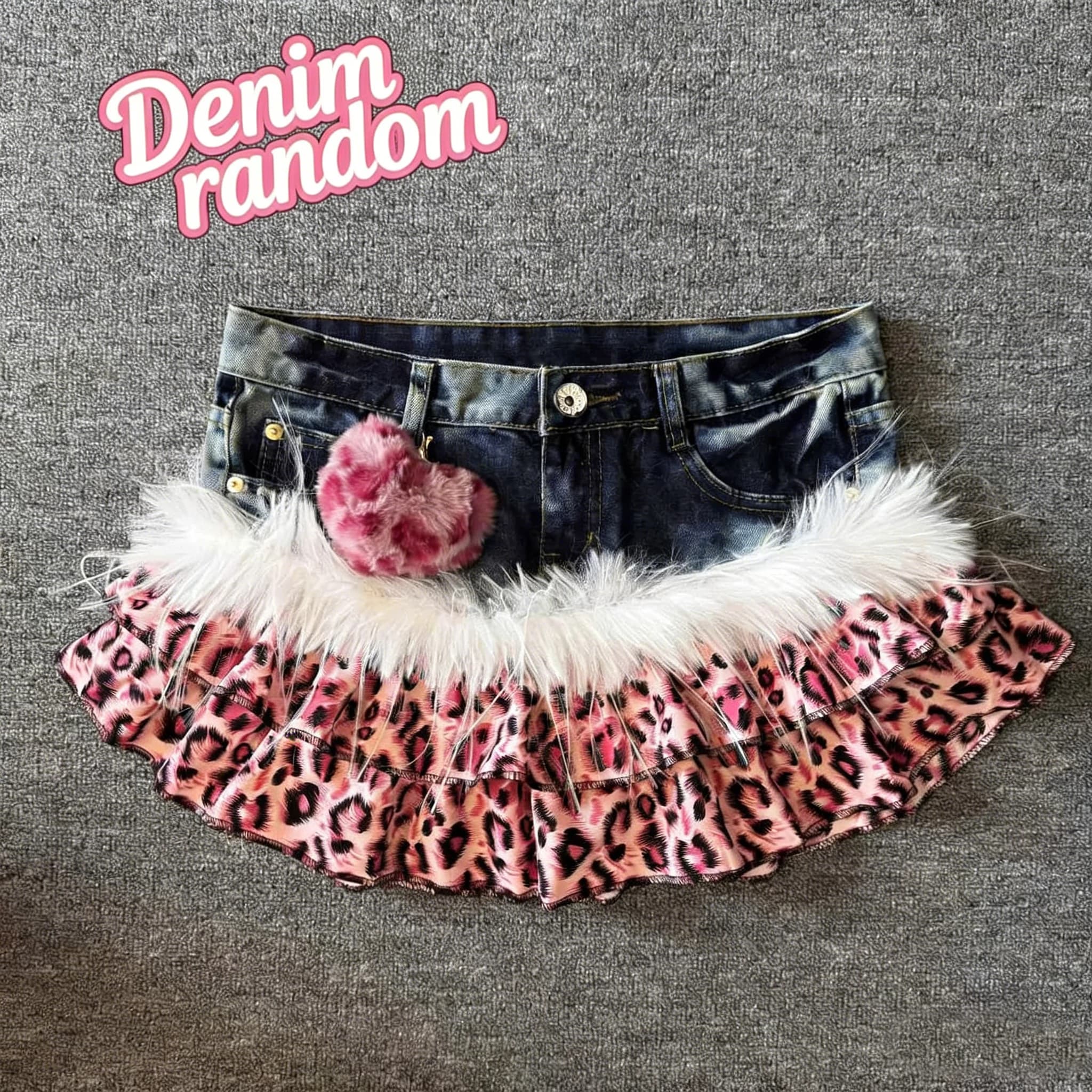 Mode motif léopard millénaire Abi épicé fille demi-jupes Y2K High Street rose panthère Vintage Cowbo