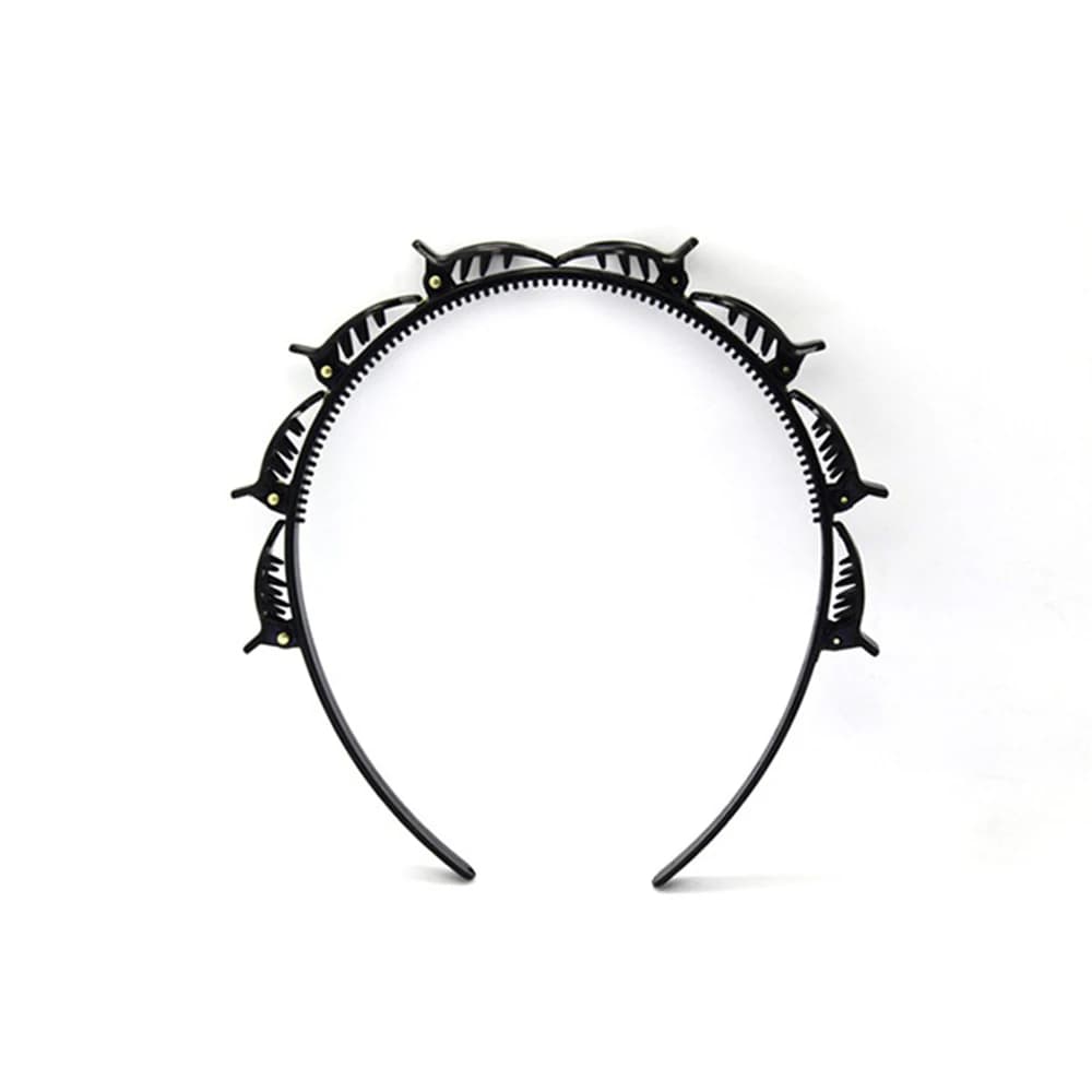 Pinces à cheveux double frange pour femmes, épingle à cheveux, cerceau de tête, pince à tresse torsa