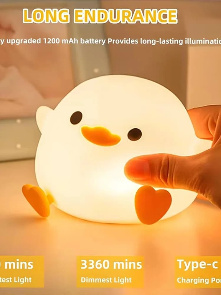 Lampe de chevet LED en forme de canard DoDo mignon, sensible au toucher, variable, Rechargeable, en 