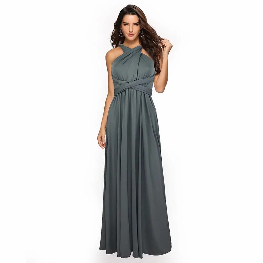 Robe longue vintage française sensuelle et sexy pour femme, style demoiselle d'honneur, avec bretell