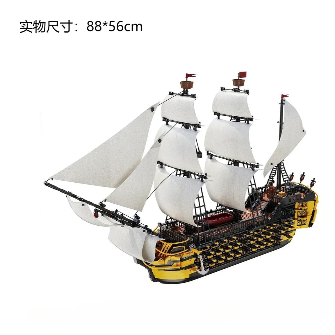 Ensemble de blocs de construction de bateau pirate DIY - Jouet de montage créatif, décoration de bur