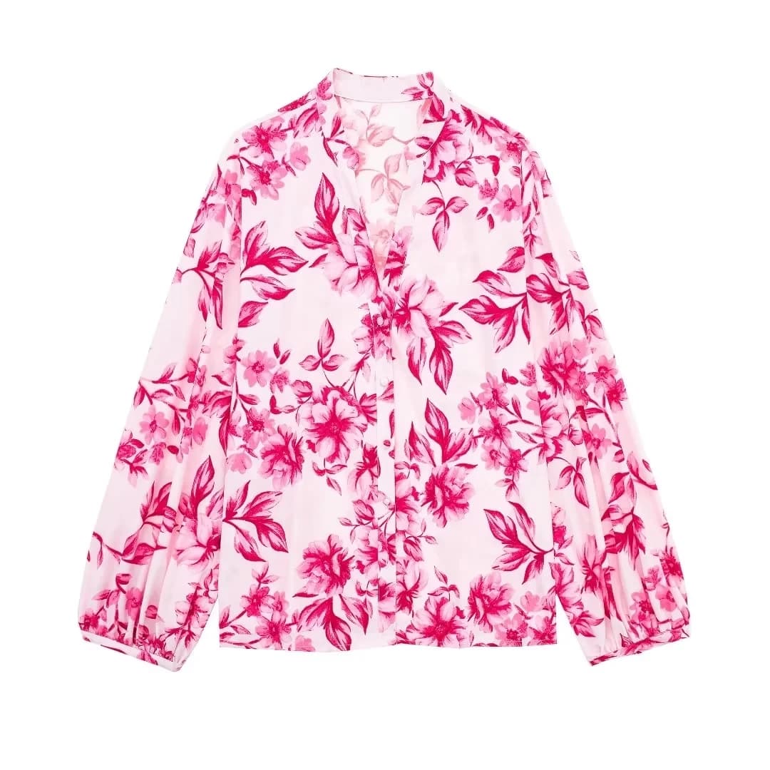 HH – ensemble chemise et jupe imprimé Floral pour femmes, élégant, manches longues, haut, jupes mi-l